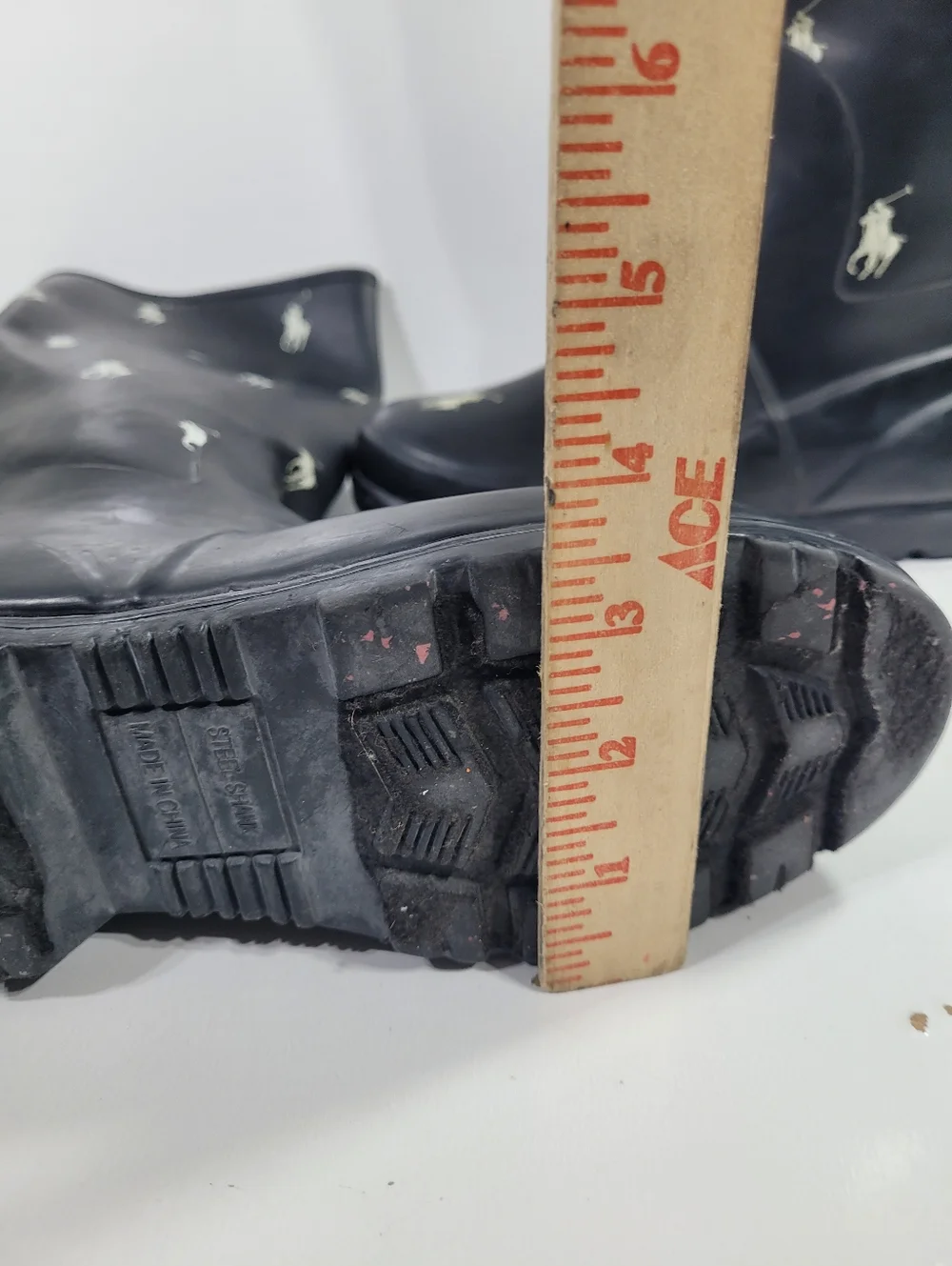Polo Ralph Lauren Men 6 Women 7.5 Kids 6Y Rain Boots Pony All Over Print Wellies